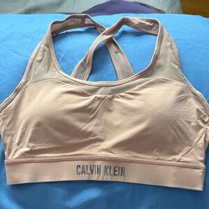 Calvin Klein Blush Mesh Racerback Sports Bra